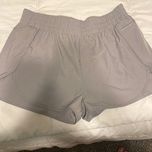 Gray running shorts